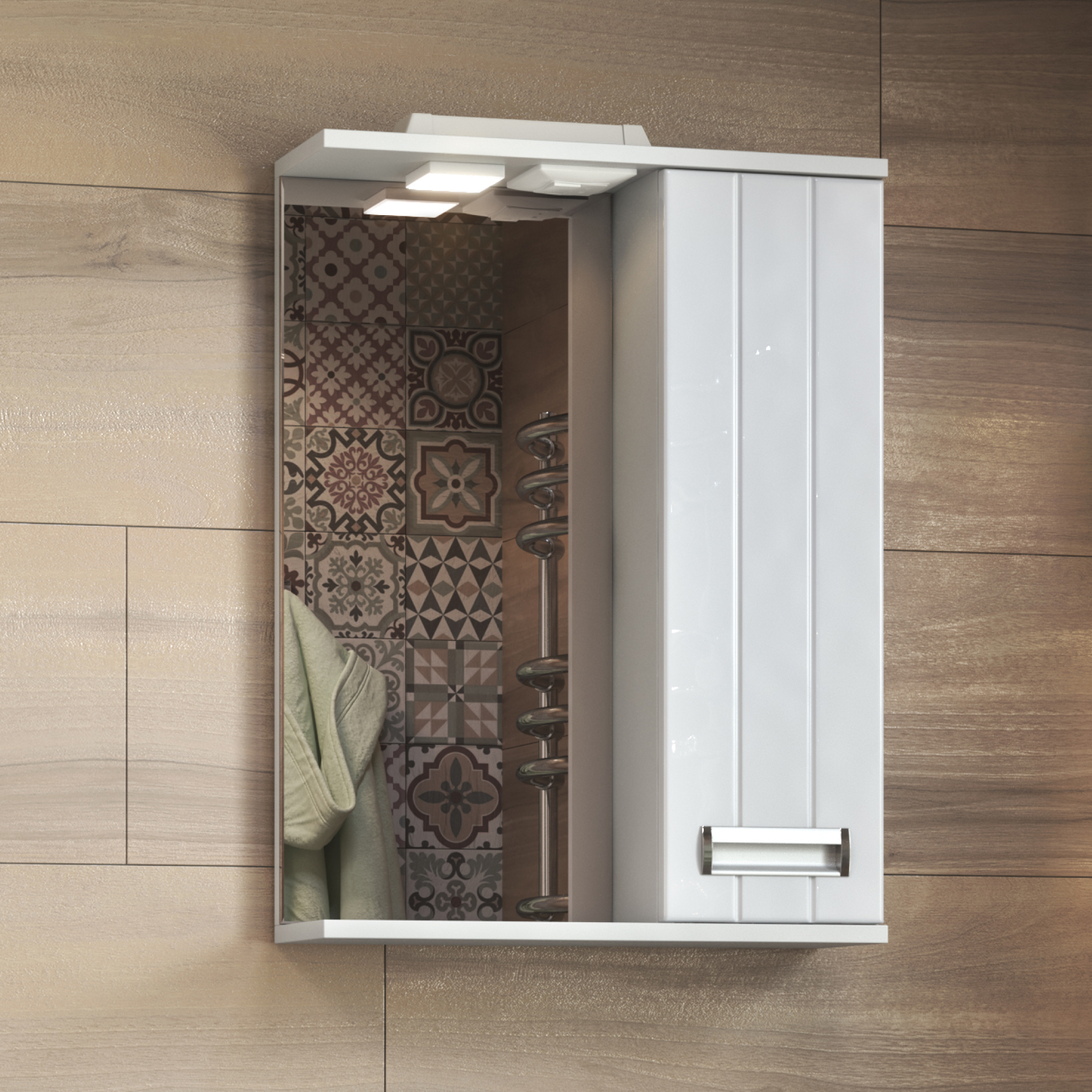 Зеркало со шкафом VIGO Diana 50 подвесное белый (z.DIA.50.R.El)