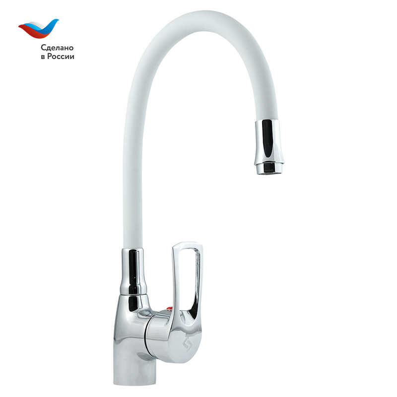 Смеситель для кухни СЛАВЕН Прораб СЛ-ОД-Ц2Б белый/хром