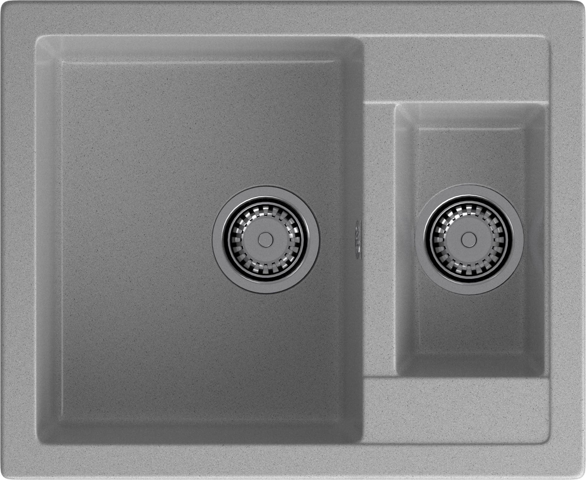 GRANFEST Мойка композит QUADRO GF-Q--610K 1.5-чаши. 610*500мм  серый арт.GF-