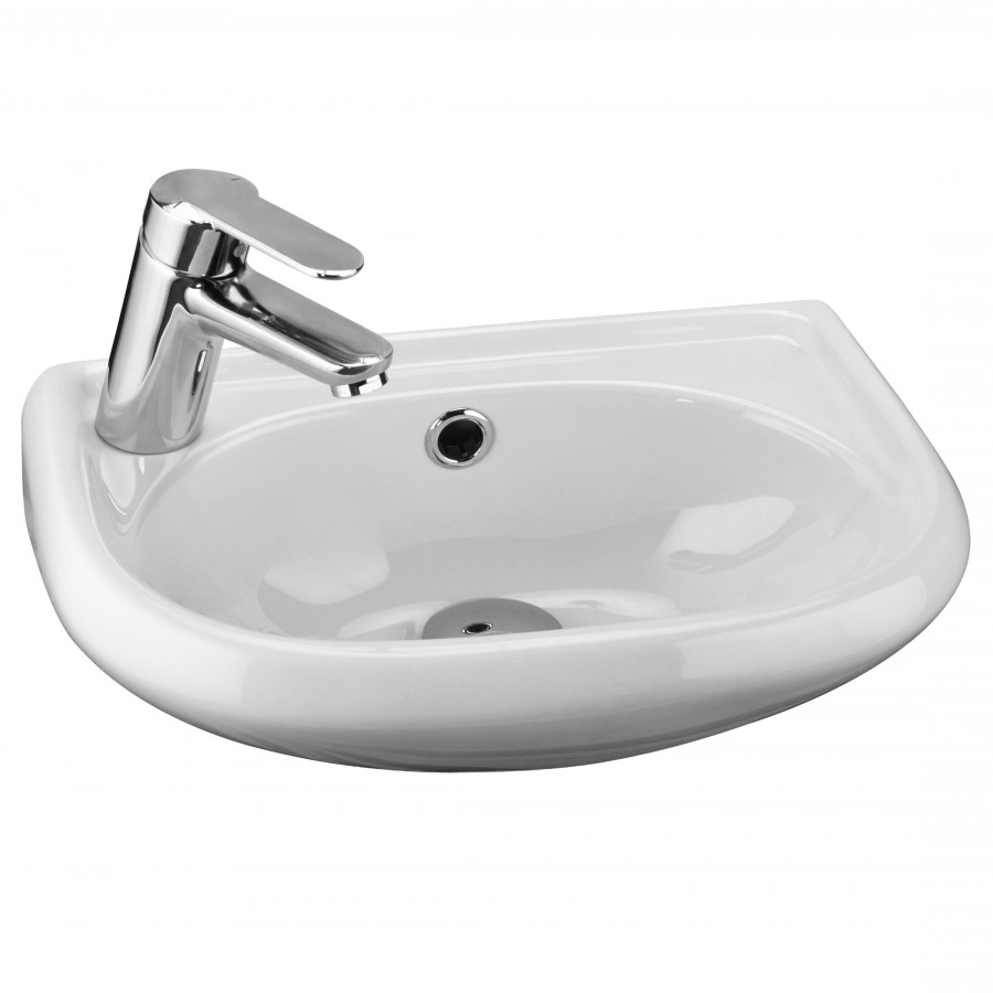 БРИЗ Умывальник мини 40*27(Л), хром.кольцо, с крепл. САНТЕК