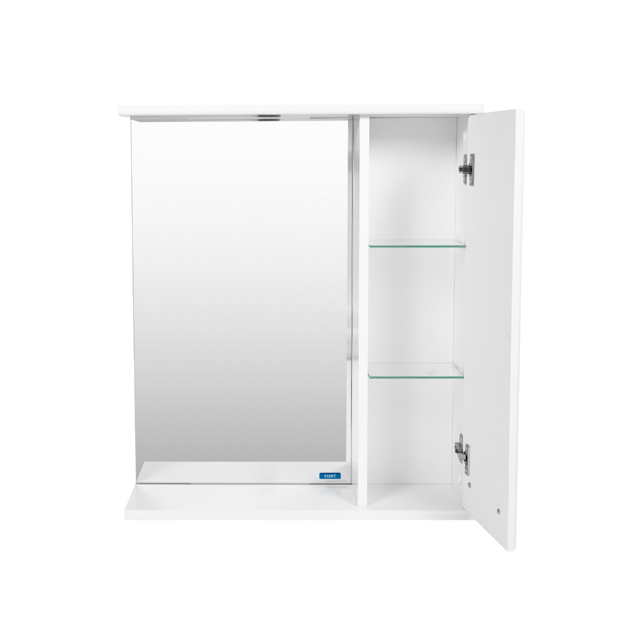 Зеркало со шкафом VIANT МИЛАН 60 подвесное белый (VMIL60-ZSHR)
