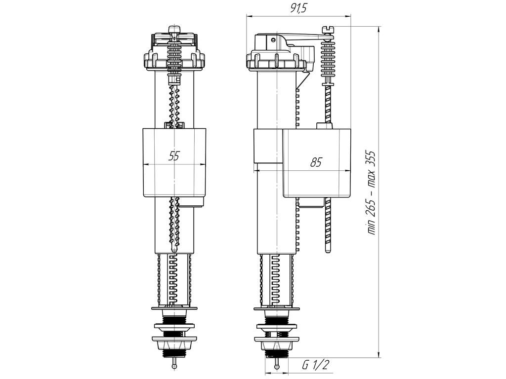 Арматура нижняя  1/2 латунь, ANI PLAST