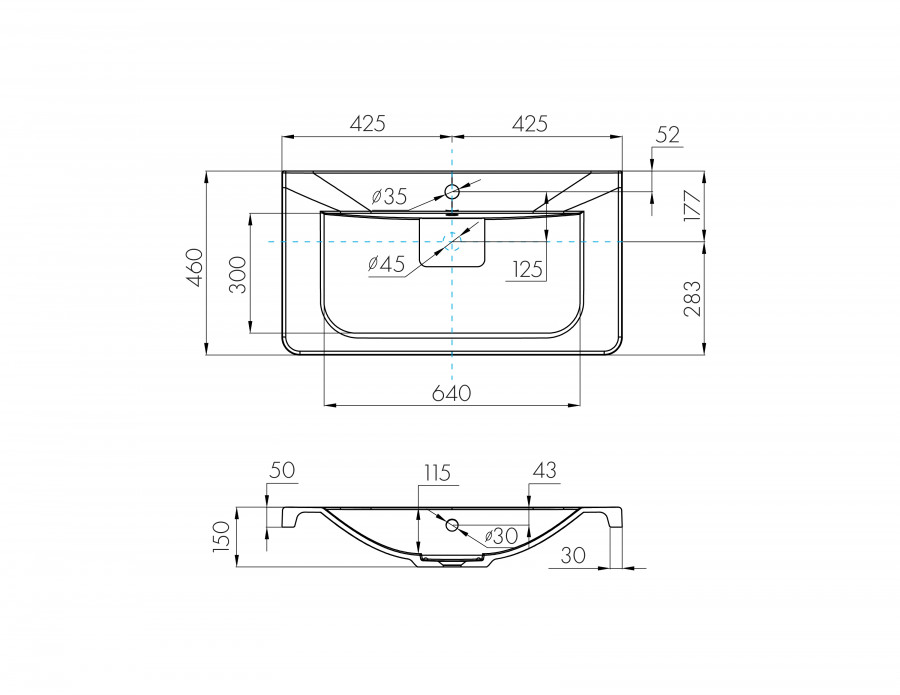 Раковина ШЕРИЛЛ 85, белая