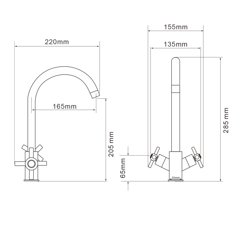 Смеситель для кухни KOMETA, KOM17-110