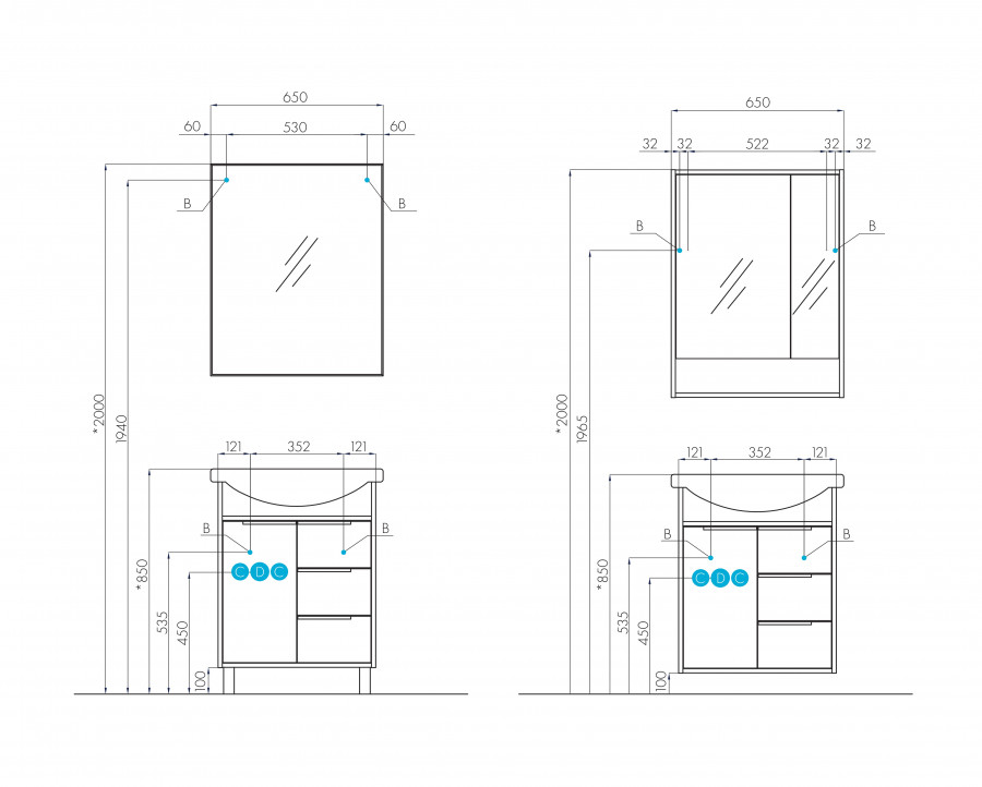 Зеркало РИКО 65