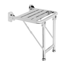 Сиденье для душа с двумя ножками для дополнительной опоры из нержавеющей стали глянцевой