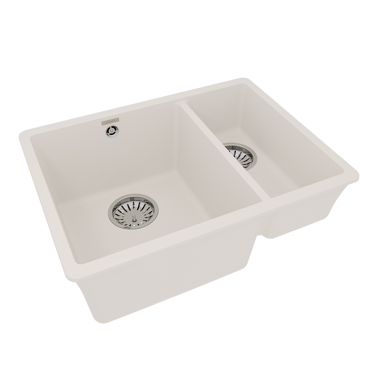 Кухонная мойка Lemark SINARA 550.2-U подстольного монтажа с доп.чашей из кварцгранита, Жасмин 