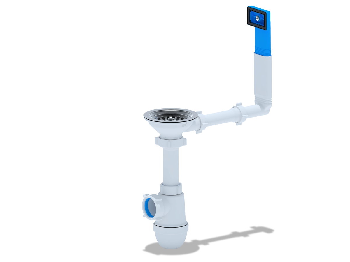 Сифон для мойки АНИ Пласт C0145 3 1/2 дюйма 40 с жестким переливом