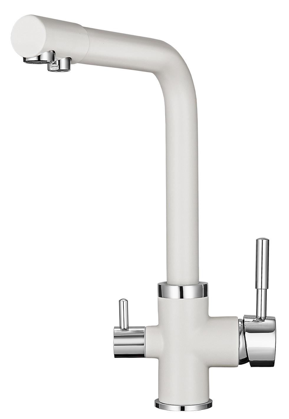 2015, АРКТИК Смеситель для кухни однорыч., с подкл. для питьевой воды, бел., GRANULA