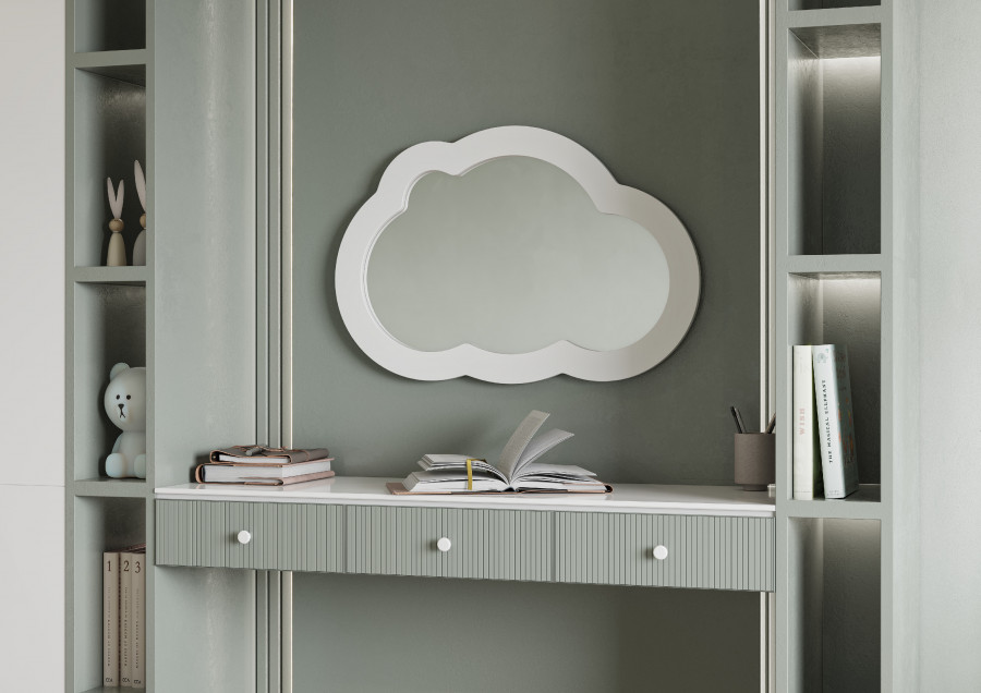 Зеркало КАСПЕР ОБЛАКО, навесное, белый матовый