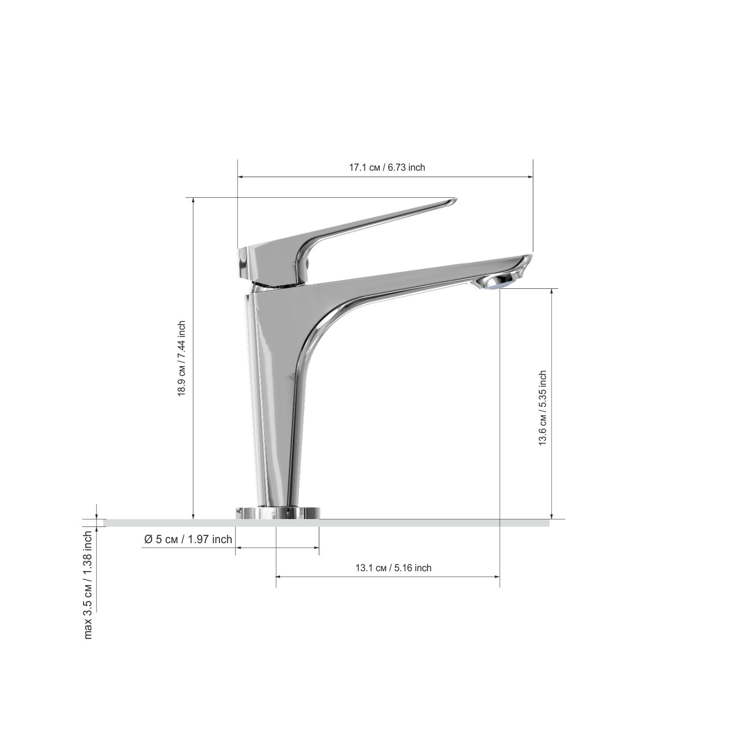Смеситель для раковины TOKITO SENDAL хром (TOK-SEN-1011)