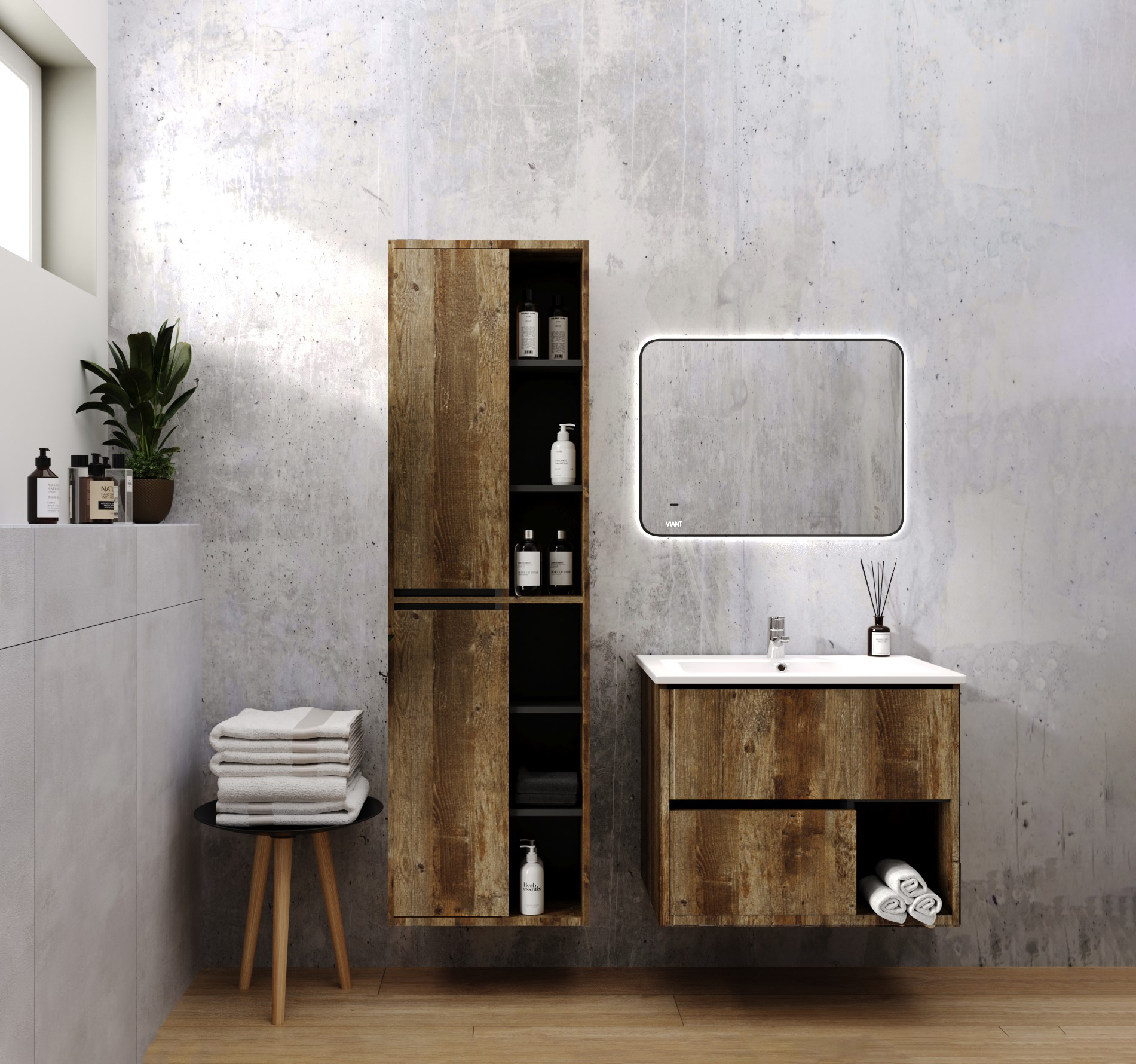 Шкаф-пенал VIANT ЛЮКСЕМБУРГ 50 подвесной  дерево (VLUX500D-PENP)