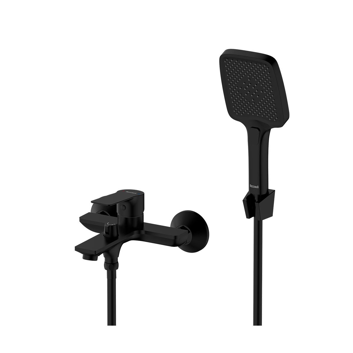 Смеситель ROSSINKA RS27-30BL для ванны с монолитным изливом, черный