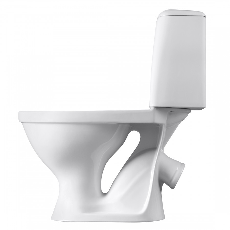 Унитаз-компакт "Соната" косой выпуск, 1 сорт, с кнопочной арматурой и сиденьем  SANTERI