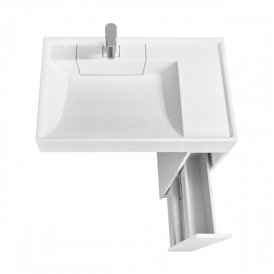 Тумба ЛОНДРИ 80 под с/маш 20, белая (под раковину РЕЙН 80)