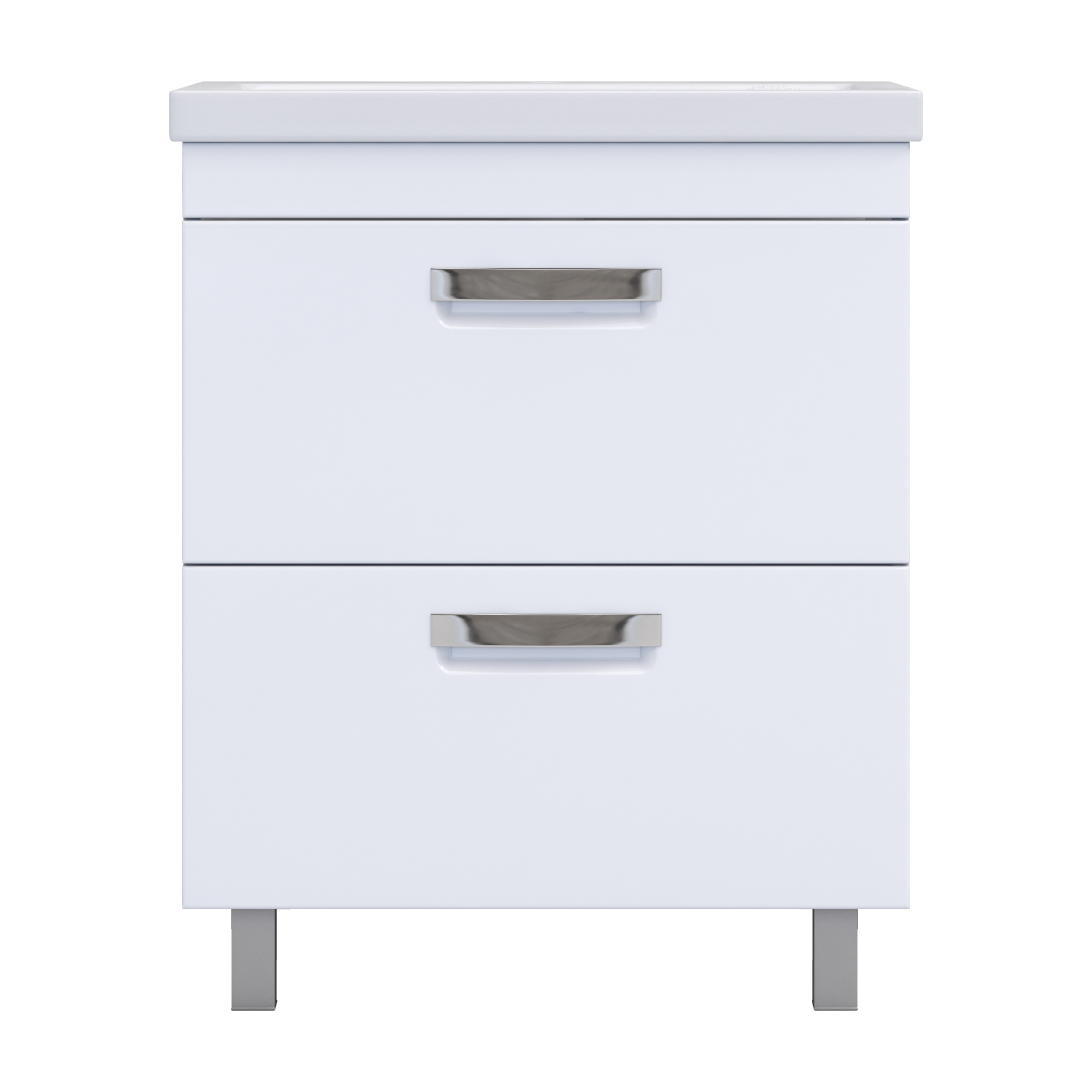 Тумба под раковину VIGO Plaza 2-70 напольная белый (tn.PLA.FOS.70.2Y)