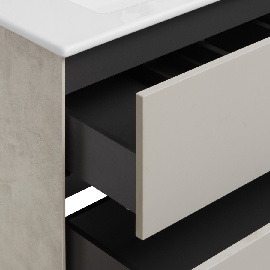 Тумба СОХО 75, слэйт, галька серая (под раковину ЭЛИНА 75)