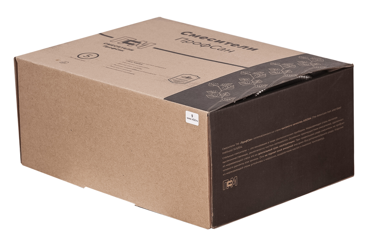 Смеситель для ванны с душем ПРОФСАН ПСМ-300-1 STEEL нержавеющая сталь AISI-304 тип См-ВОРНШлА