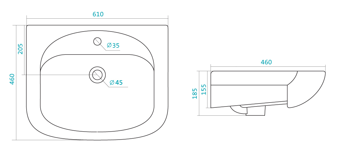 Раковина SANTEK Стелла 60 мебельная белый (WH112450)