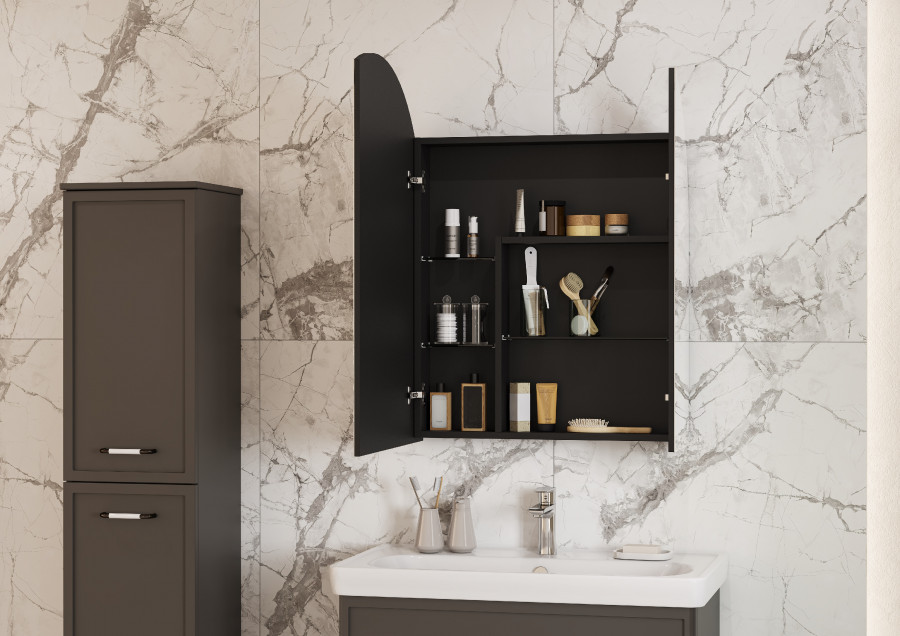 Зеркальный шкаф САНТА-БАРБАРА 80, графит