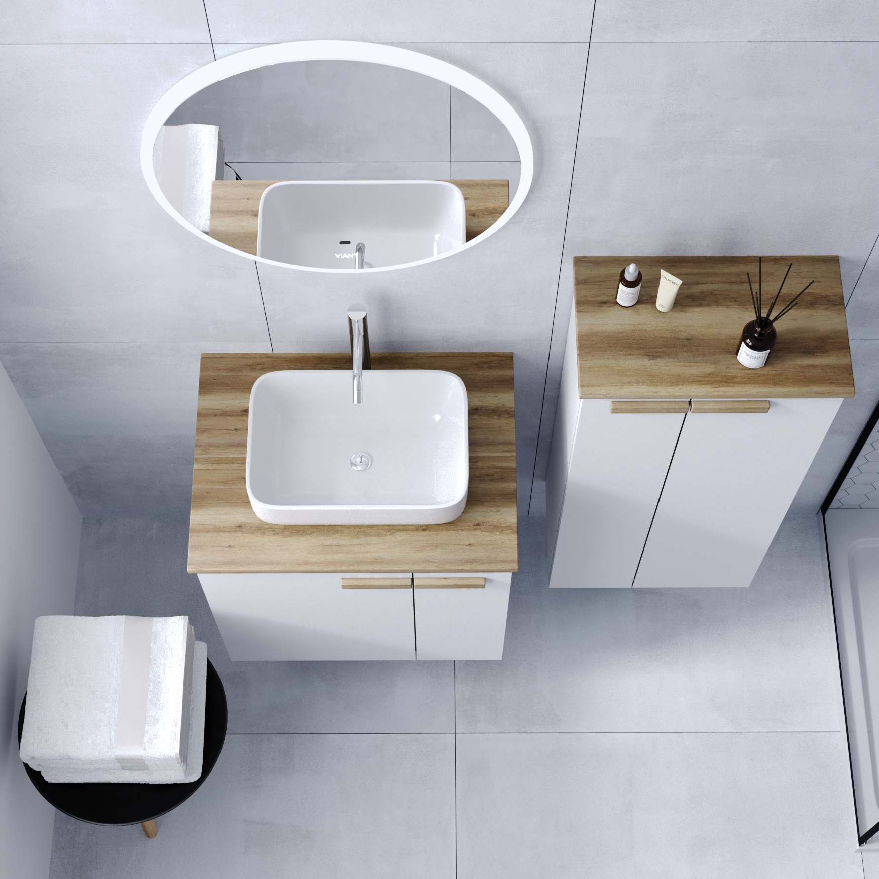 Шкаф-пенал VIANT МЮНХЕН 50 подвесной  белый (VMUN50BEL-PENP)