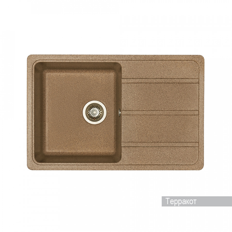 Мойка для кухни Аманда 780x510x211 мм, прямоуг. с крылом, терракот