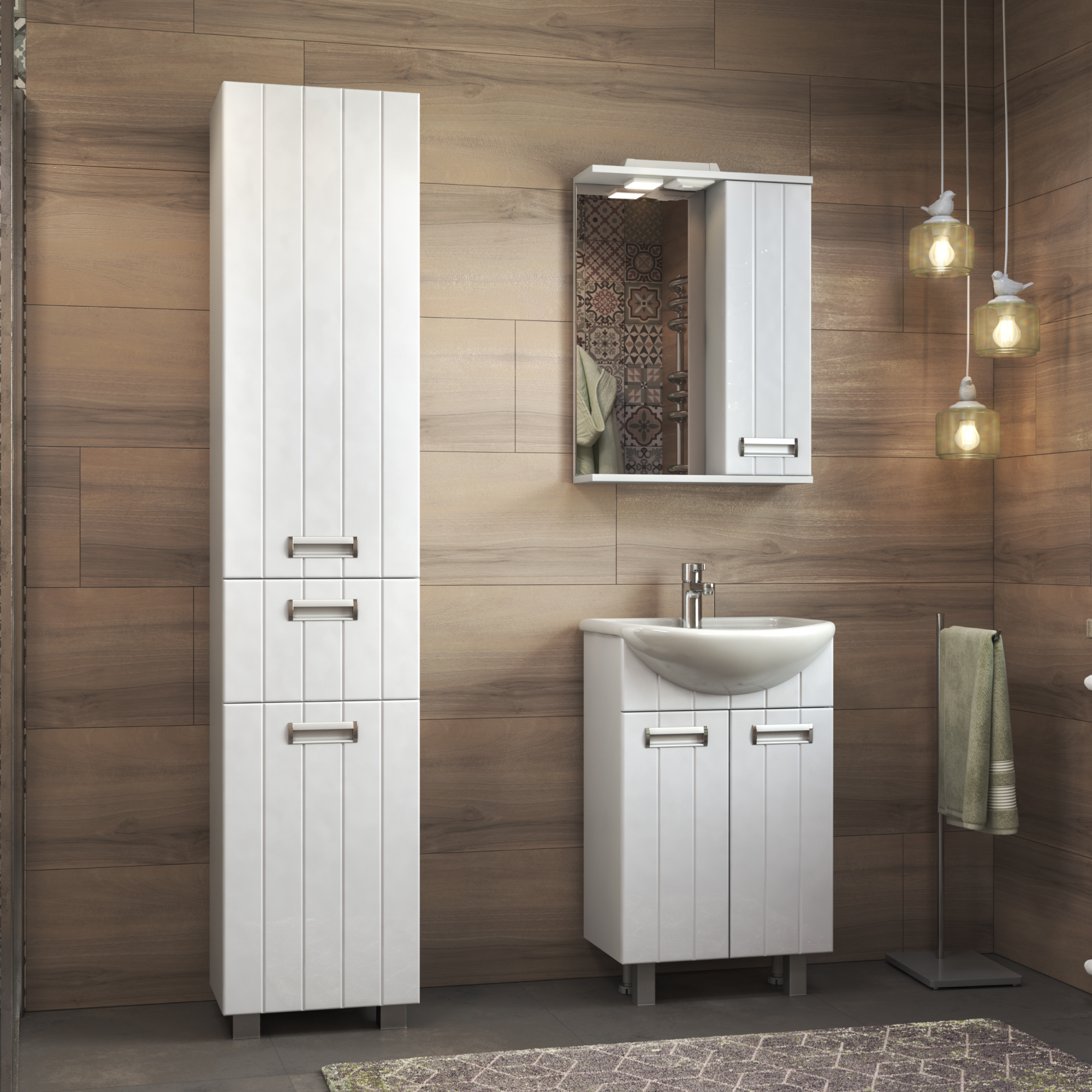 Зеркало со шкафом VIGO Diana 50 подвесное белый (z.DIA.50.R.El)