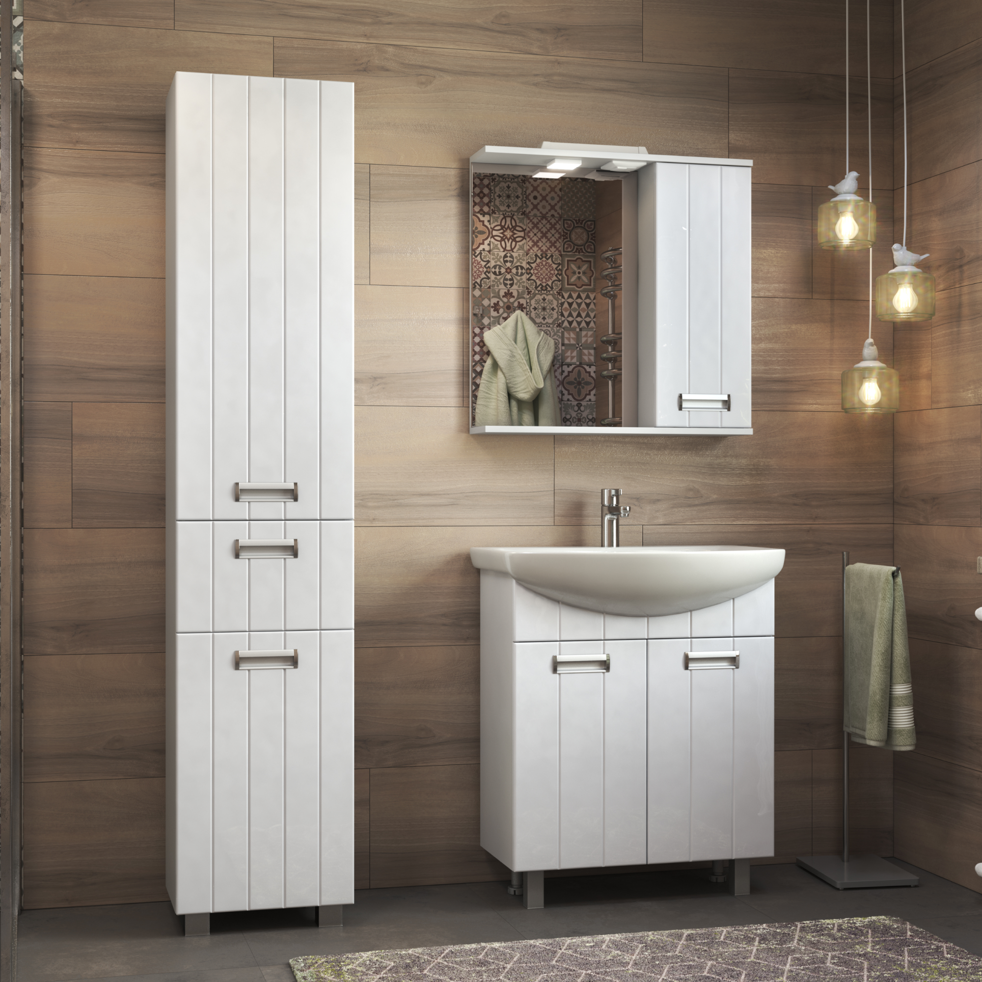 Зеркало со шкафом VIGO Diana 70 подвесное белый (z.DIA.70.R.El)