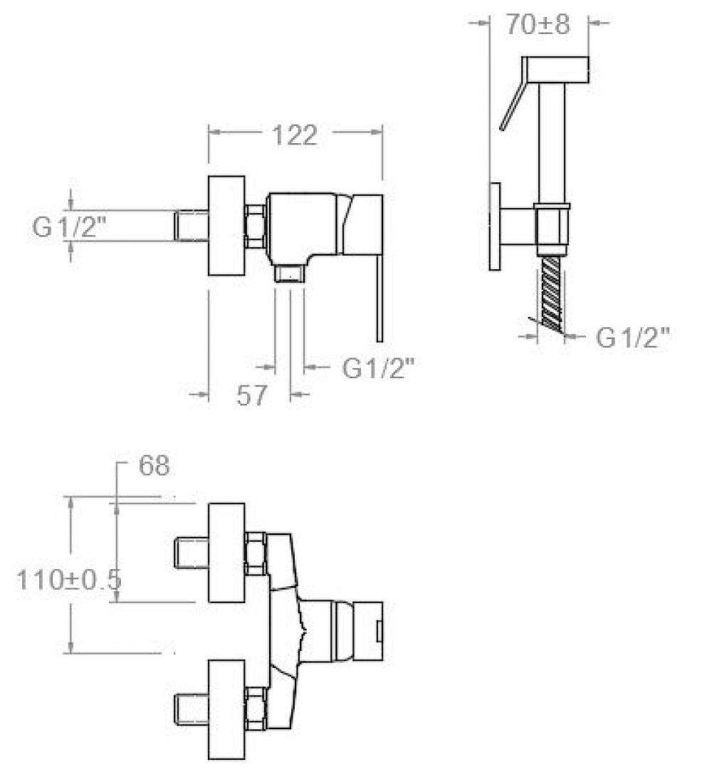 Гигиенический душ наружнего монтажа KUATRO NK 4944WC