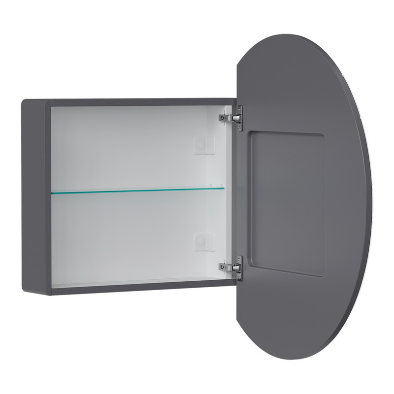 Зеркальный шкаф EQUIL Smile LED D800 подвесной графит софт