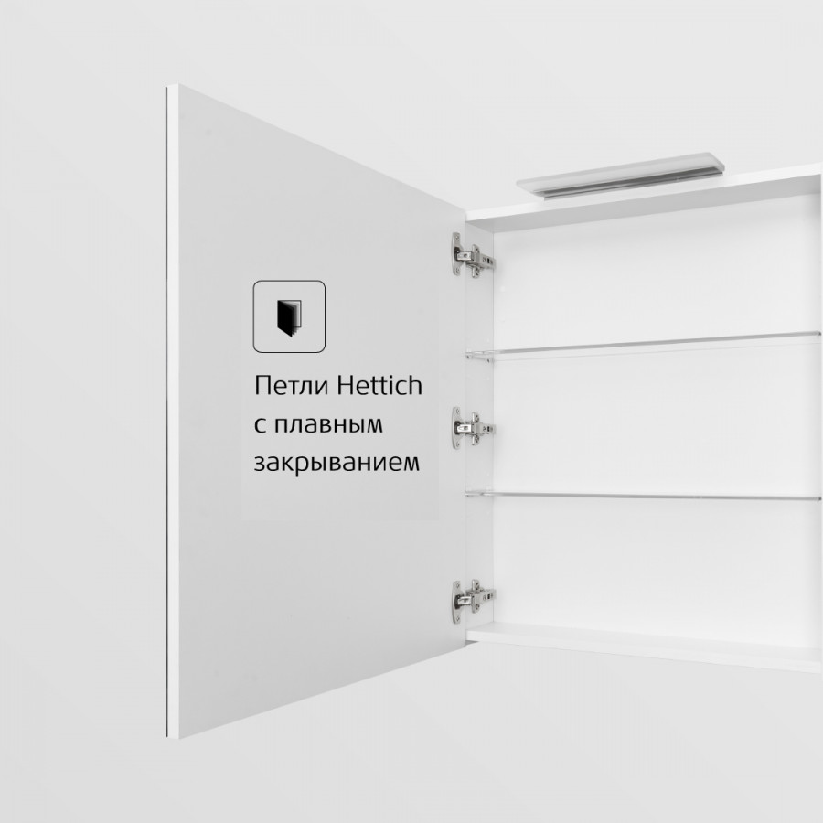 OLETA Зеркальный шкаф 50, левый, белый глянец