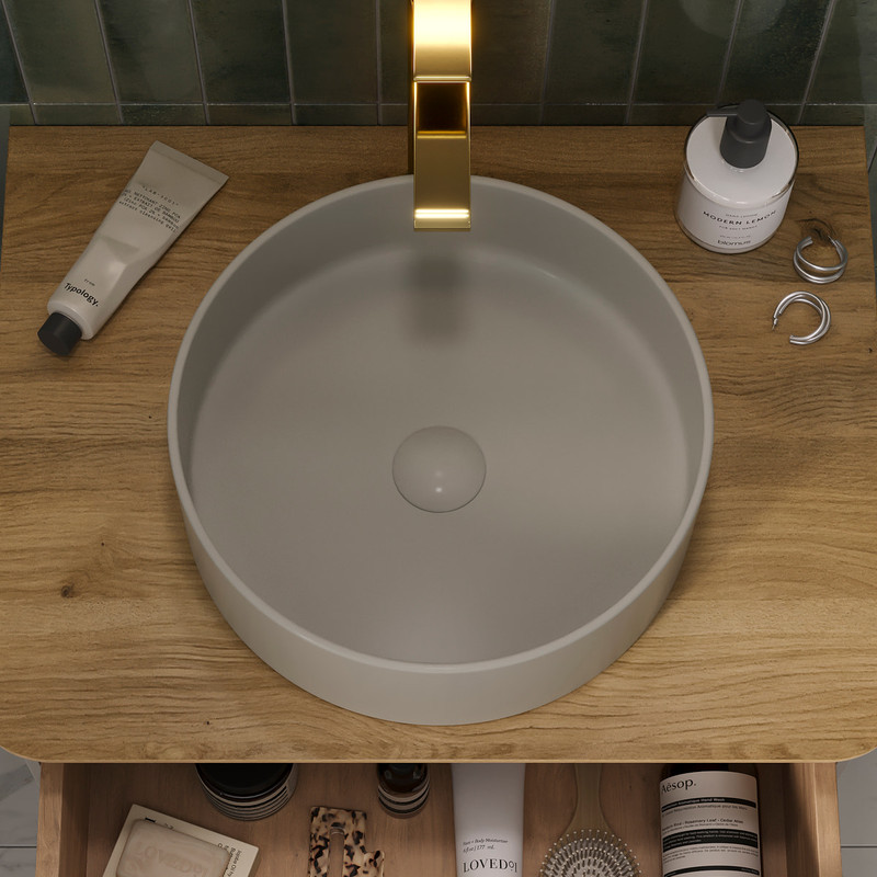 Раковина мебельная EQUIL накладная 110А серо-бежевая (110АMK)