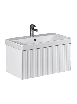 Тумба под раковину VELVEX Compo 700-0-1 (9696) навесная белый глянец