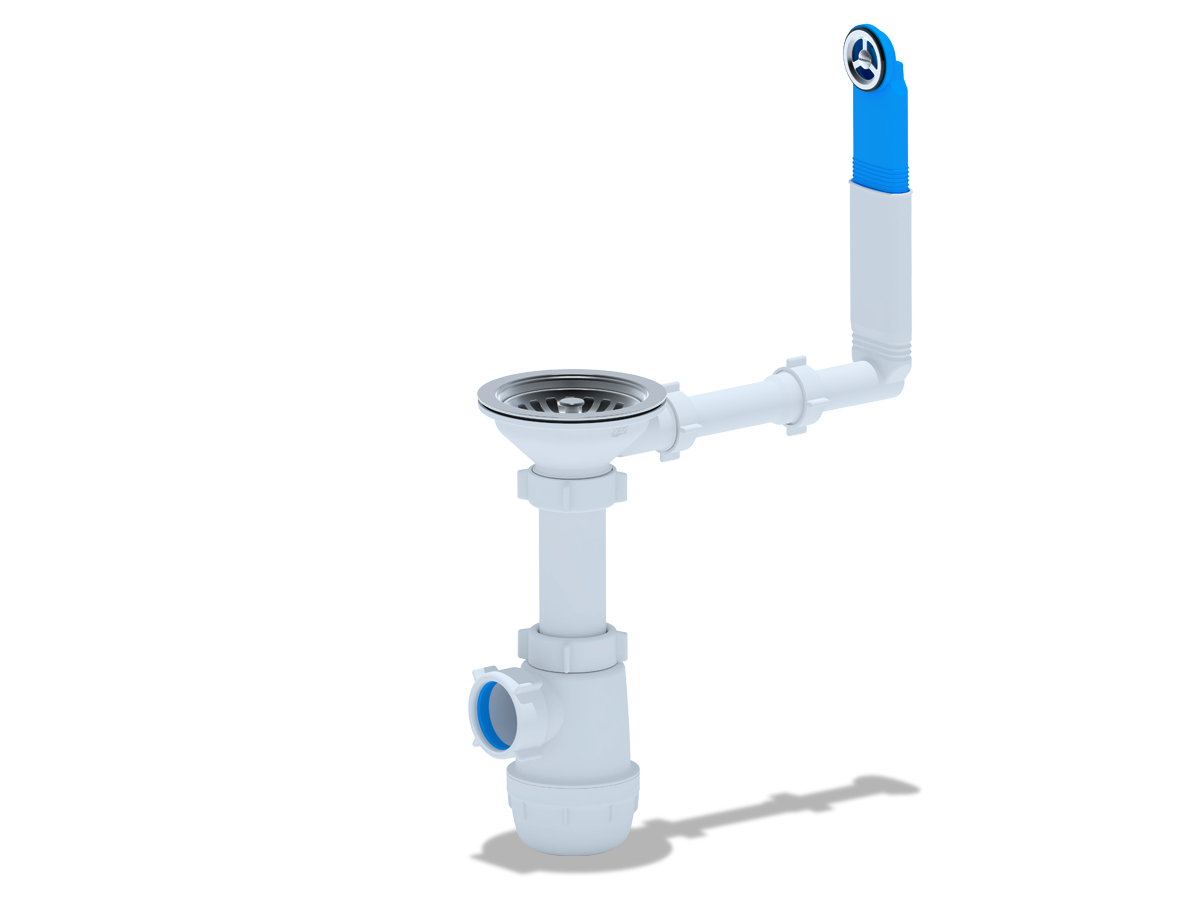 Сифон для мойки АНИ Пласт Грот A0142 3 1/2 дюйма 40 с жестким переливом