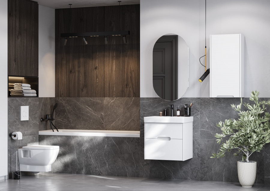 Модуль ОЛИВИЯ 35, подвесной, правый, белый матовый