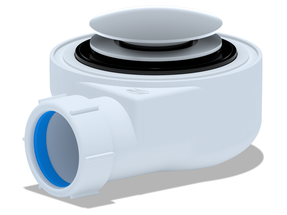 Сифон для душевого поддона АНИ Пласт E450CLGS 1 1/2 дюйма 50 высота 53 клик-клак гриб с сеткой