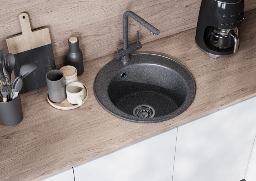 Мойка кухонная ШЕЛЛИ 50, круглая, графит