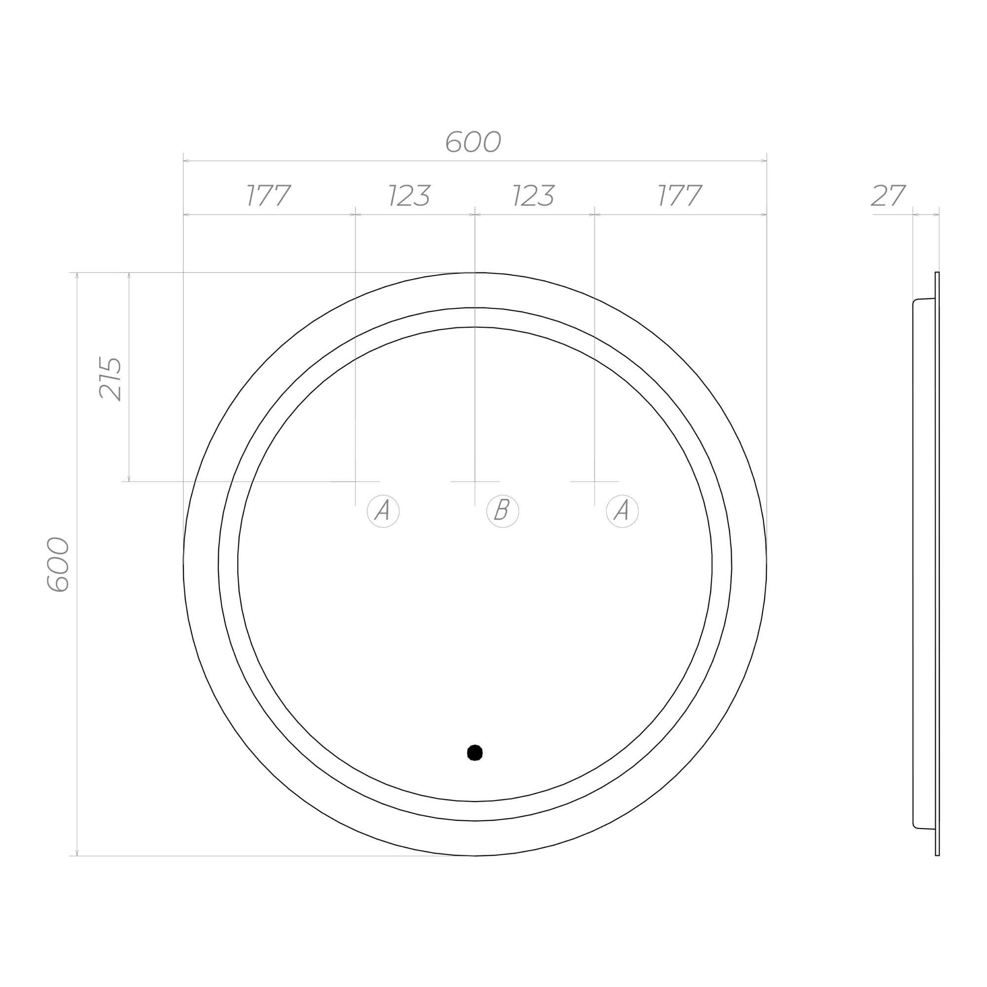 Зеркало с подсветкой VIGO Holly Classic 600 