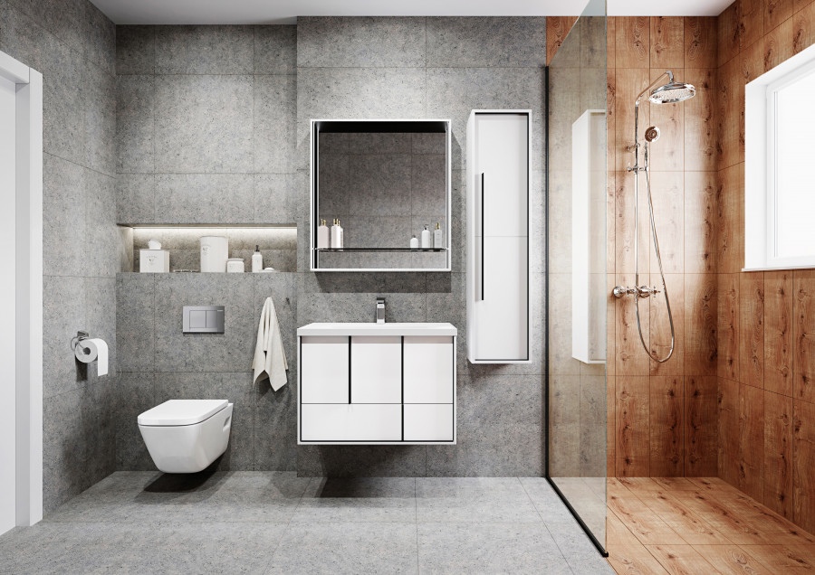 Шкаф-колонна РИВЬЕРА 30, подвесная, белая