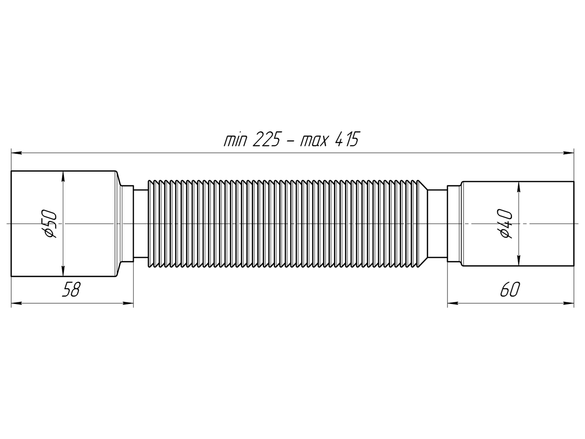 ANI PLAST Гибкая труба 375x40x50мм., ANI PLAST