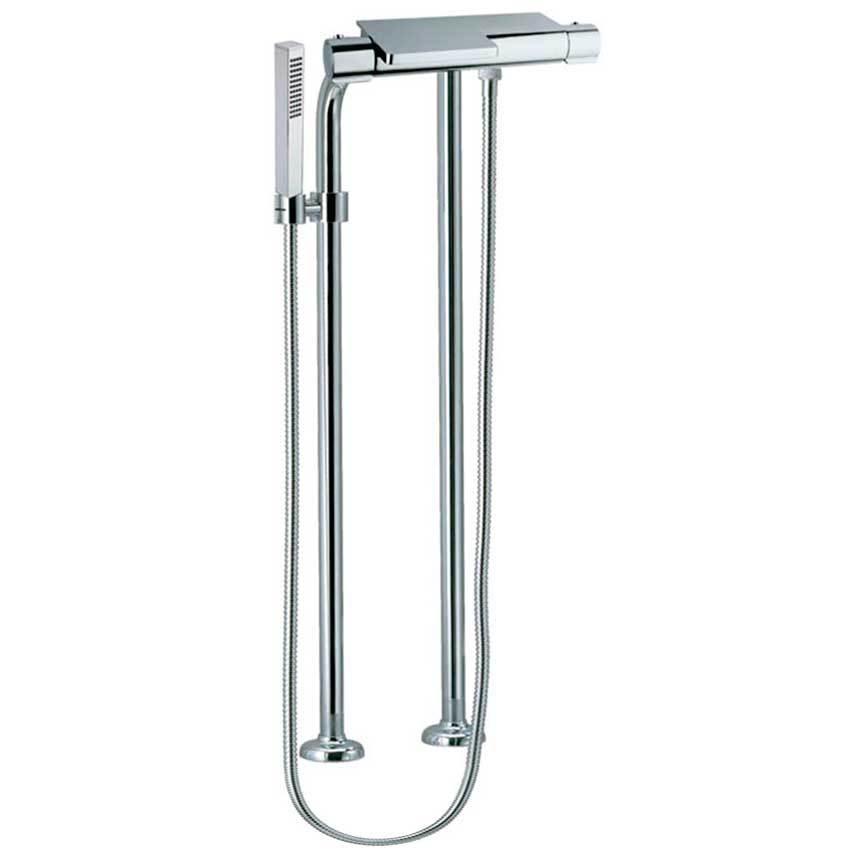 Напольный термостатический смеситель для ванны однорычажный с душевым комплектом AROLA 2635MK