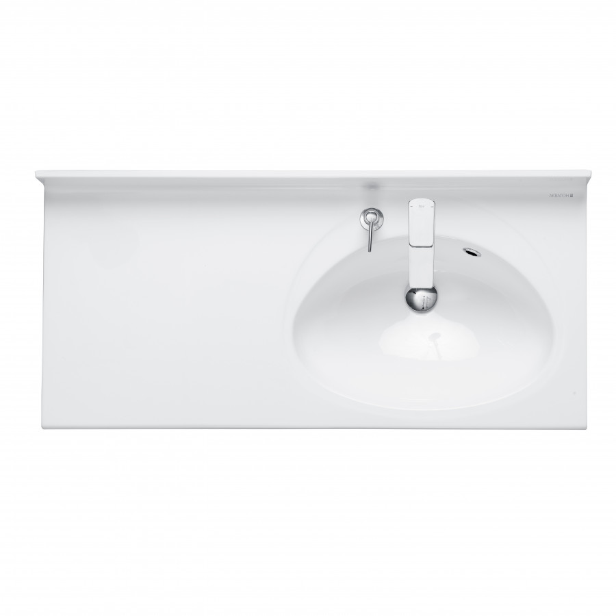 Раковина ОТЕЛЬ 3/1000, правая с навесами и диспенсором