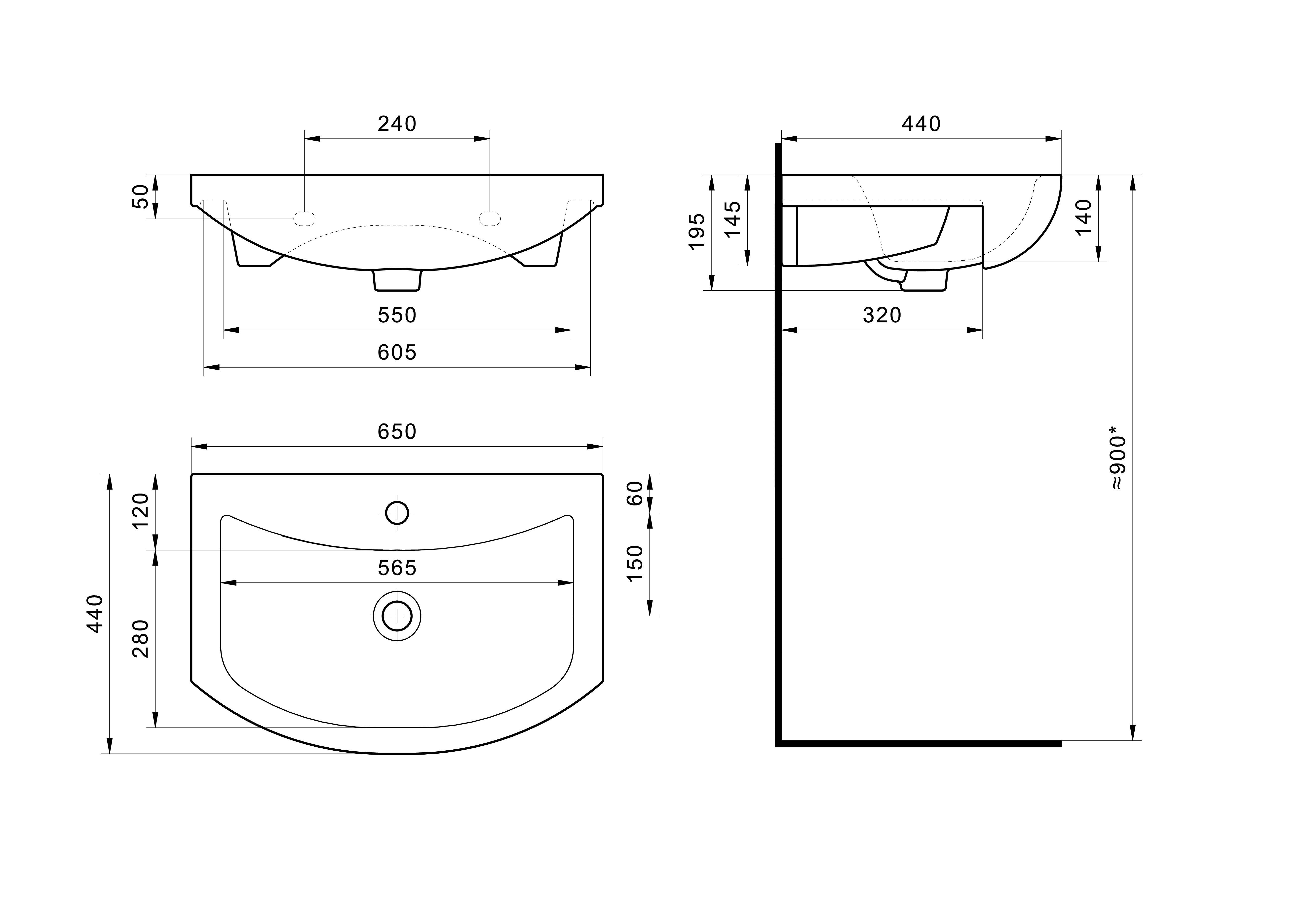 Раковина SANTEK Балтика 65 мебельная белый (WH207775)
