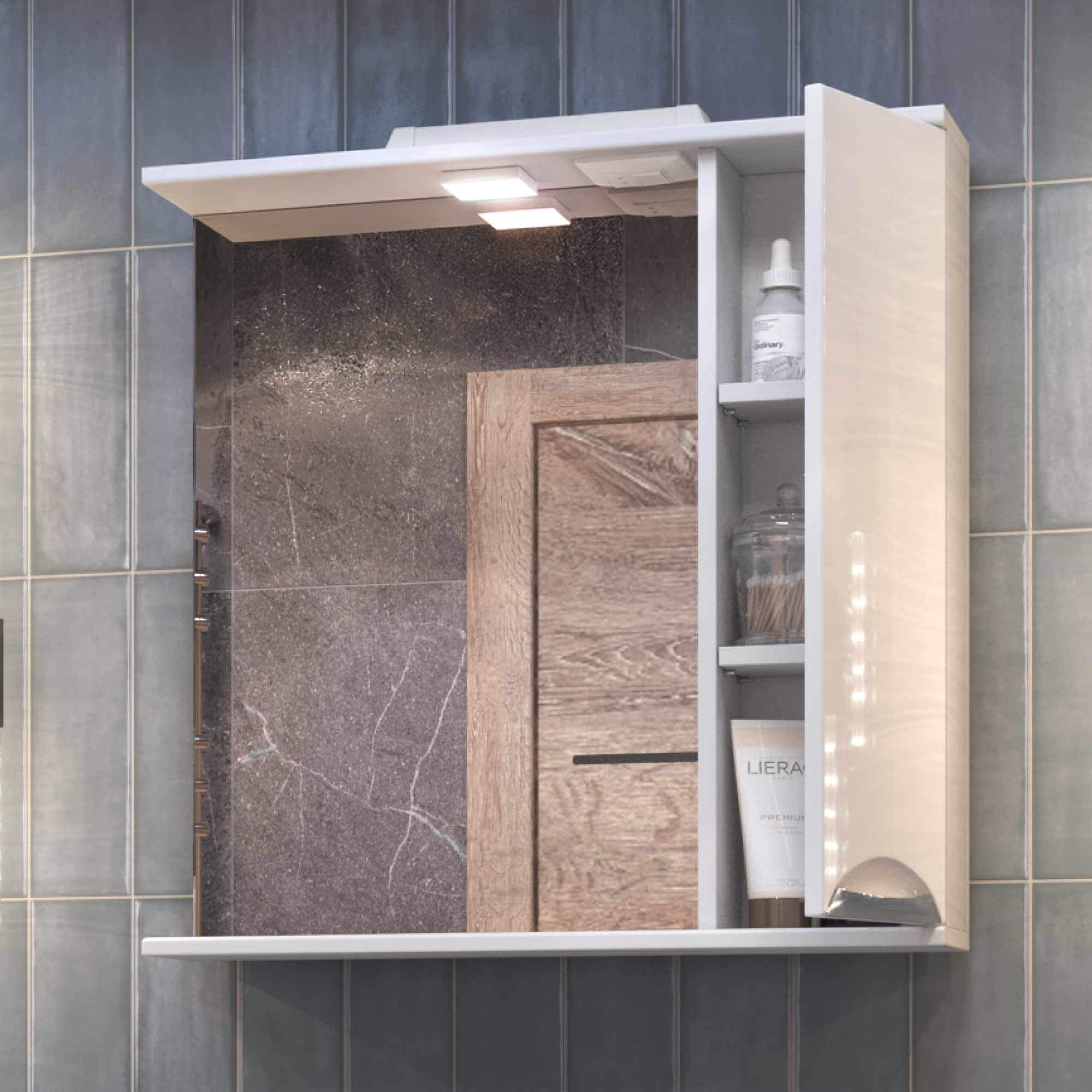 Зеркало со шкафом VIGO Callao 70 подвесное белый (z.CAL.70.R.El)