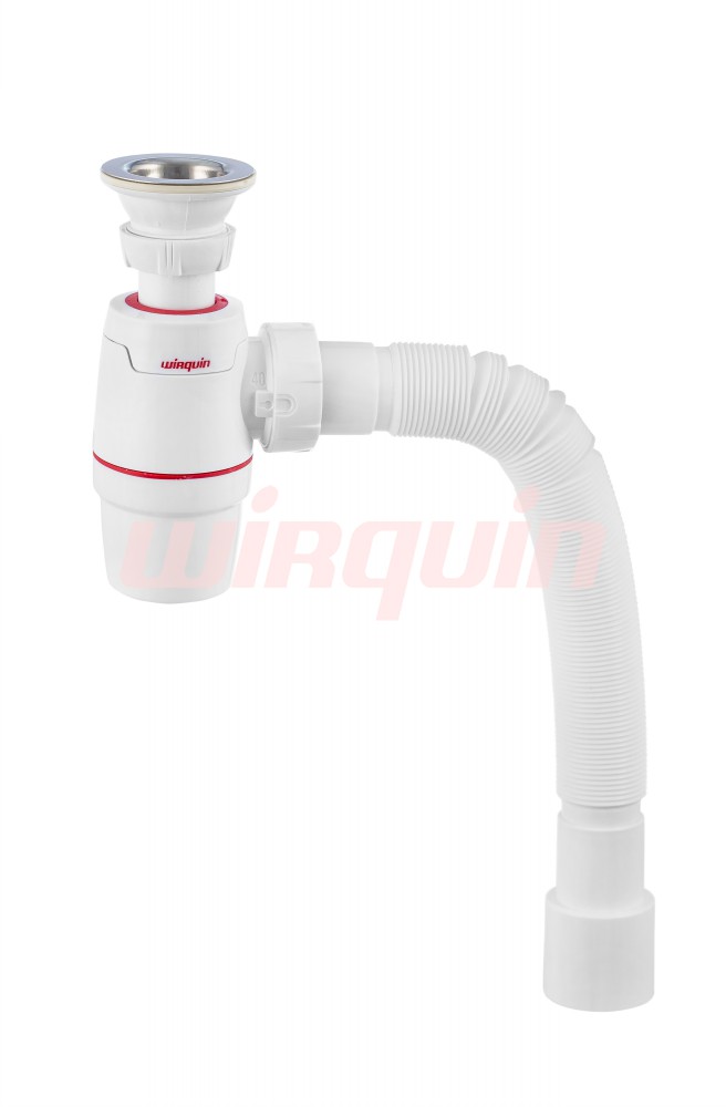 Сифон, WIRQUIN NEO с вып. 1¼ х 40 мм и гофротрубой L800 мм, 40 х 40/50 ммWIRQUIN
