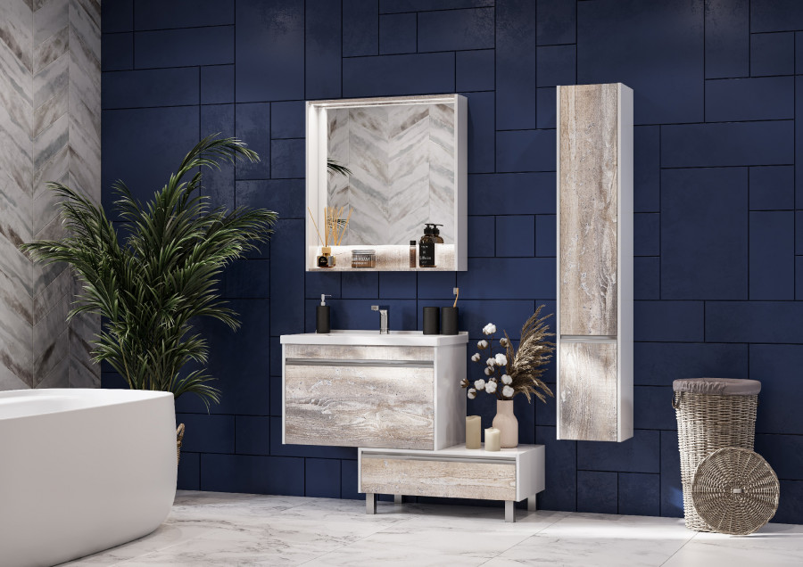 Тумба КАПРИ 80, бетон пайн (под раковину МИРАНДА 80)