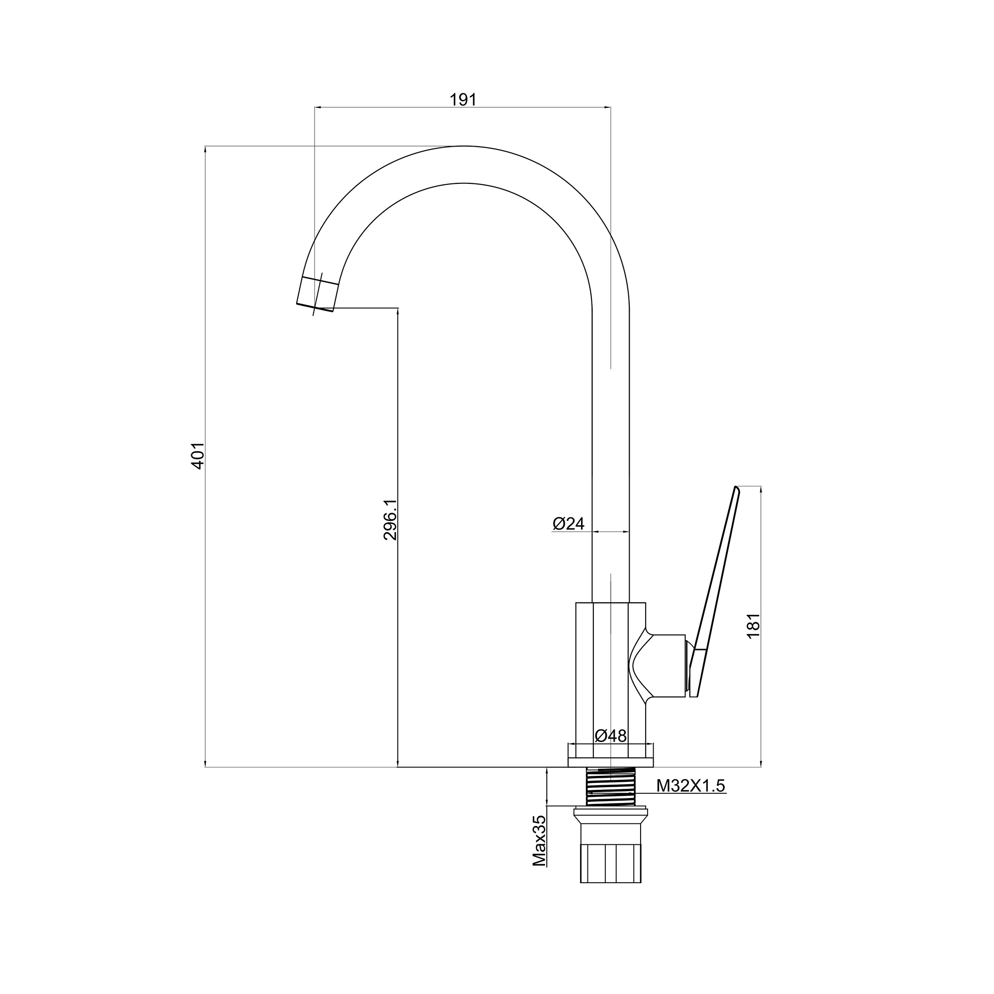Смеситель для кухни TOKITO KOMAKI хром (TOK-KOM-1013)