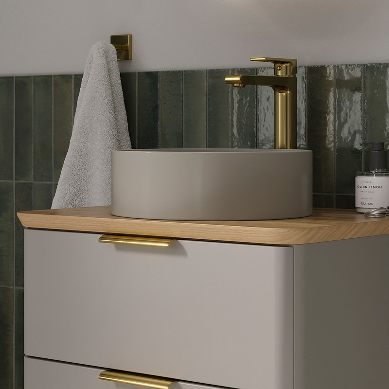 Раковина мебельная EQUIL накладная 110А серо-бежевая (110АMK)