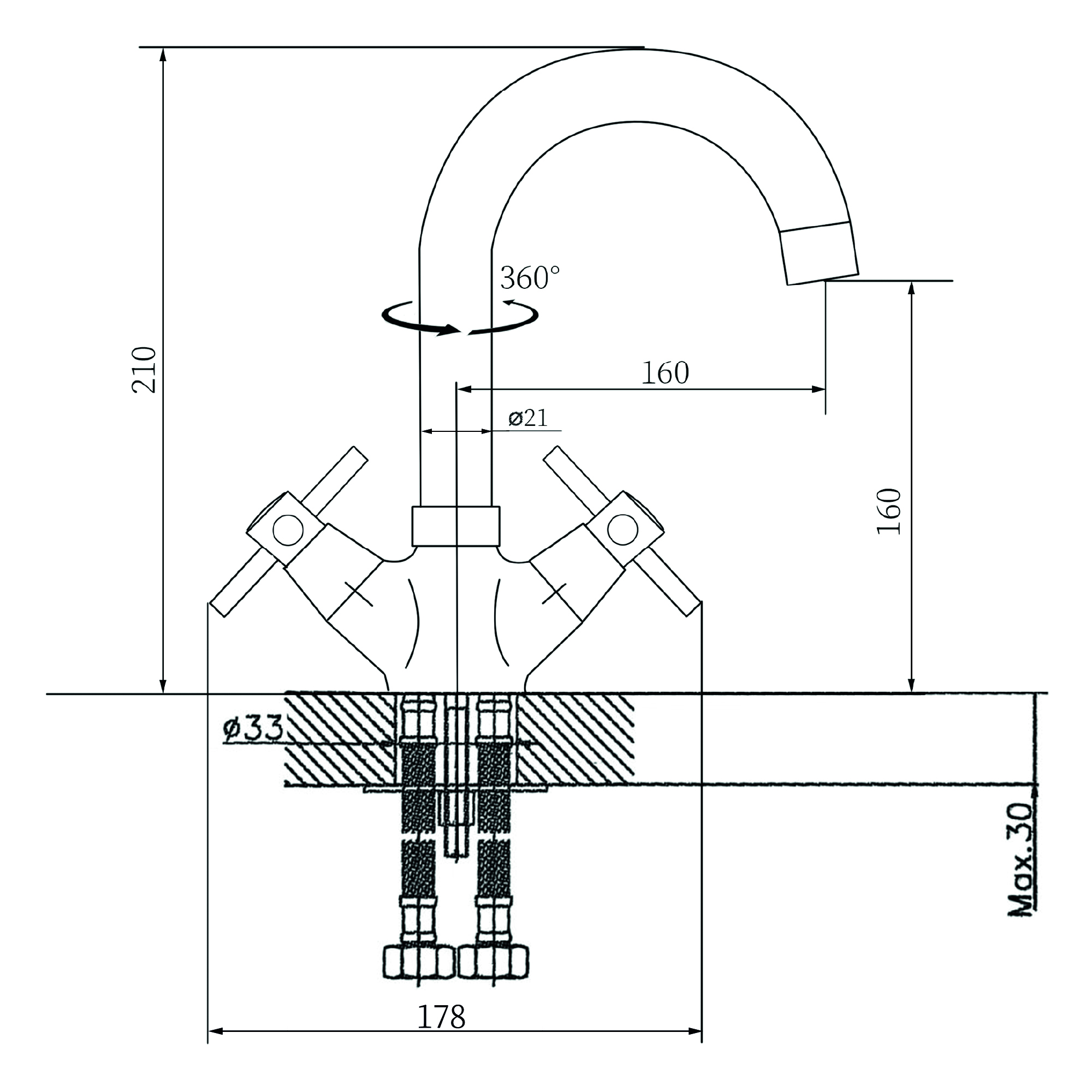 Смеситель для раковины TOKITO ENA хром (TOK-ENA-1011)