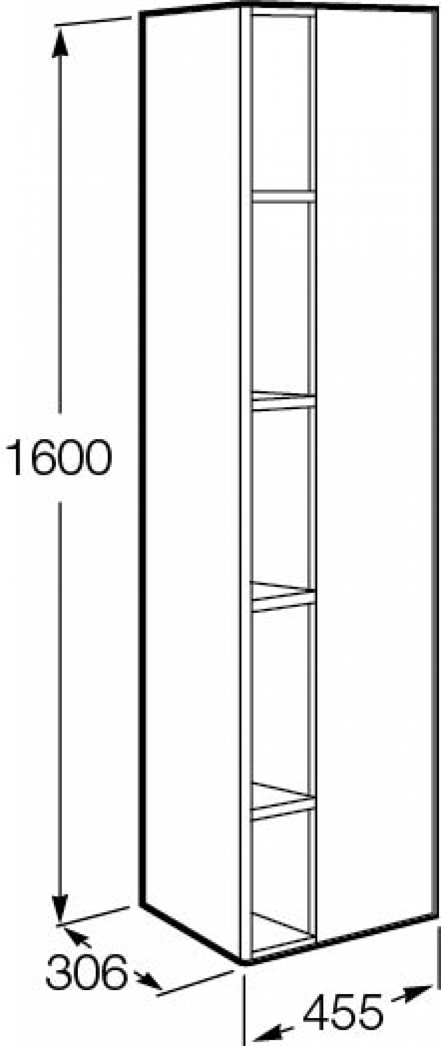 ETNA Шкаф-колонна 30, белый глянец, ROCA